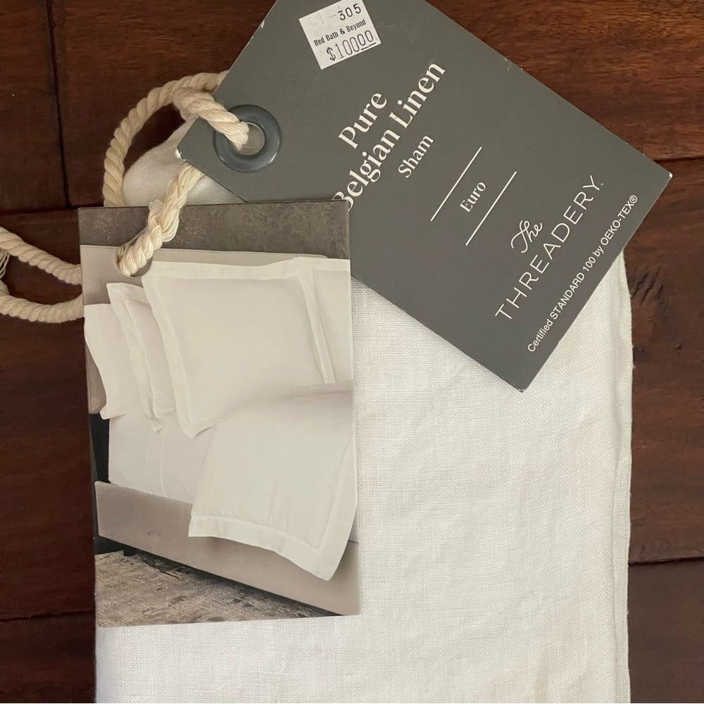 NWT The Threadery Belgian Linen Euro